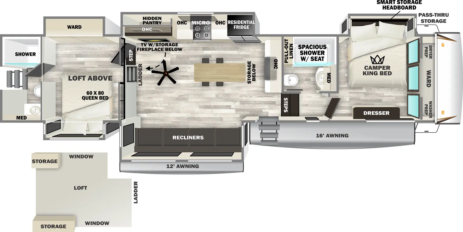 Sabre 36DBB Floorplan